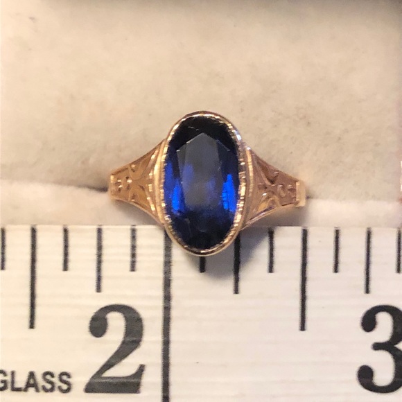 Russian | Jewelry | 4k Vintage Russian Rose Gold Blue Stone Ring | Poshmark